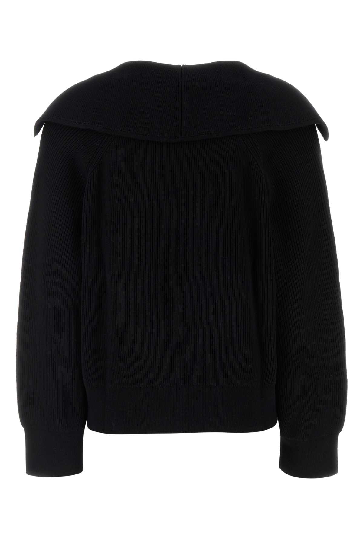 Bottega Veneta Stretch Cotton Blend Polo Shirt With Ribbed Texture In Black