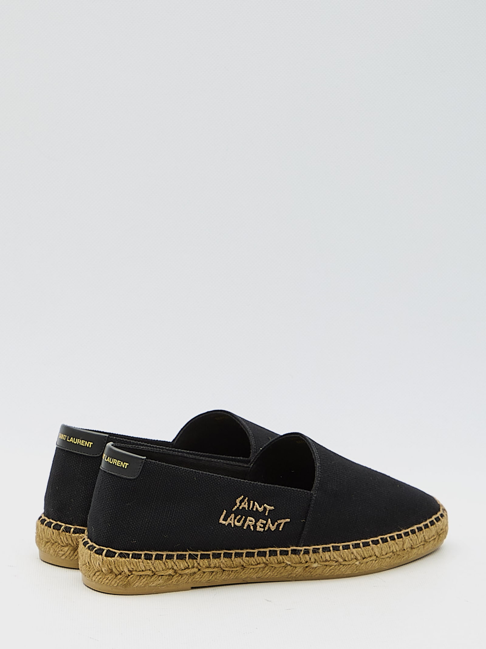 Shop Saint Laurent Espadrilles In Canvas In Black