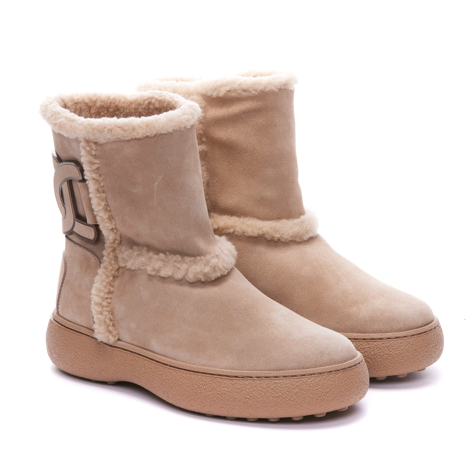 Shop Tod's Booties In Beige