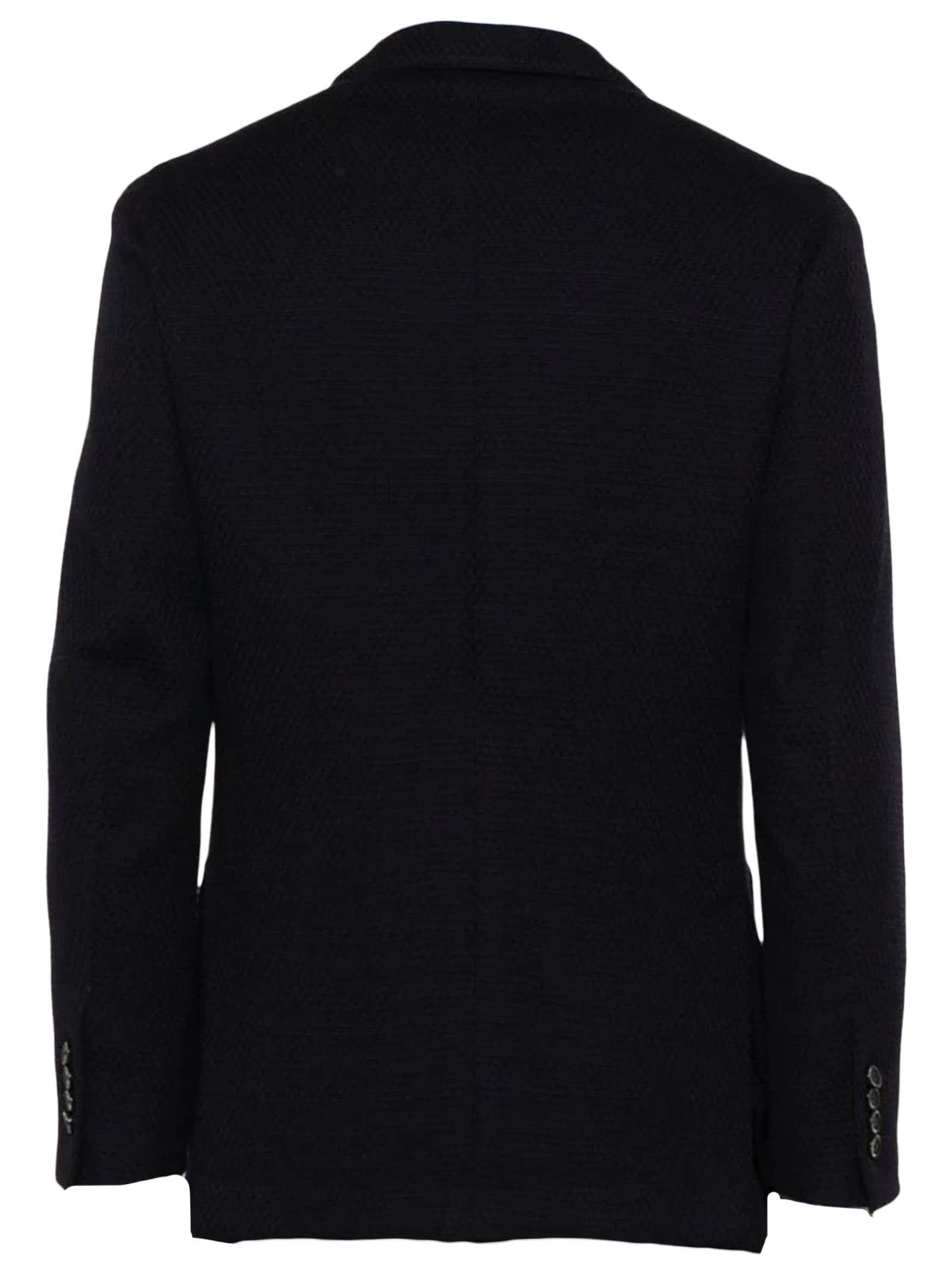 Shop Lardini Navy Blue Virgin Wool Blazer