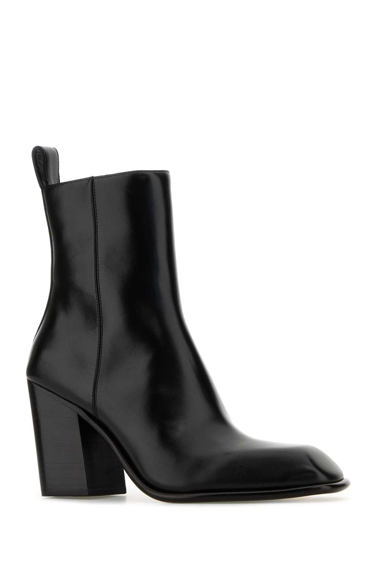 Shop Alexander Wang Black Leather Throttle Ankle Boots