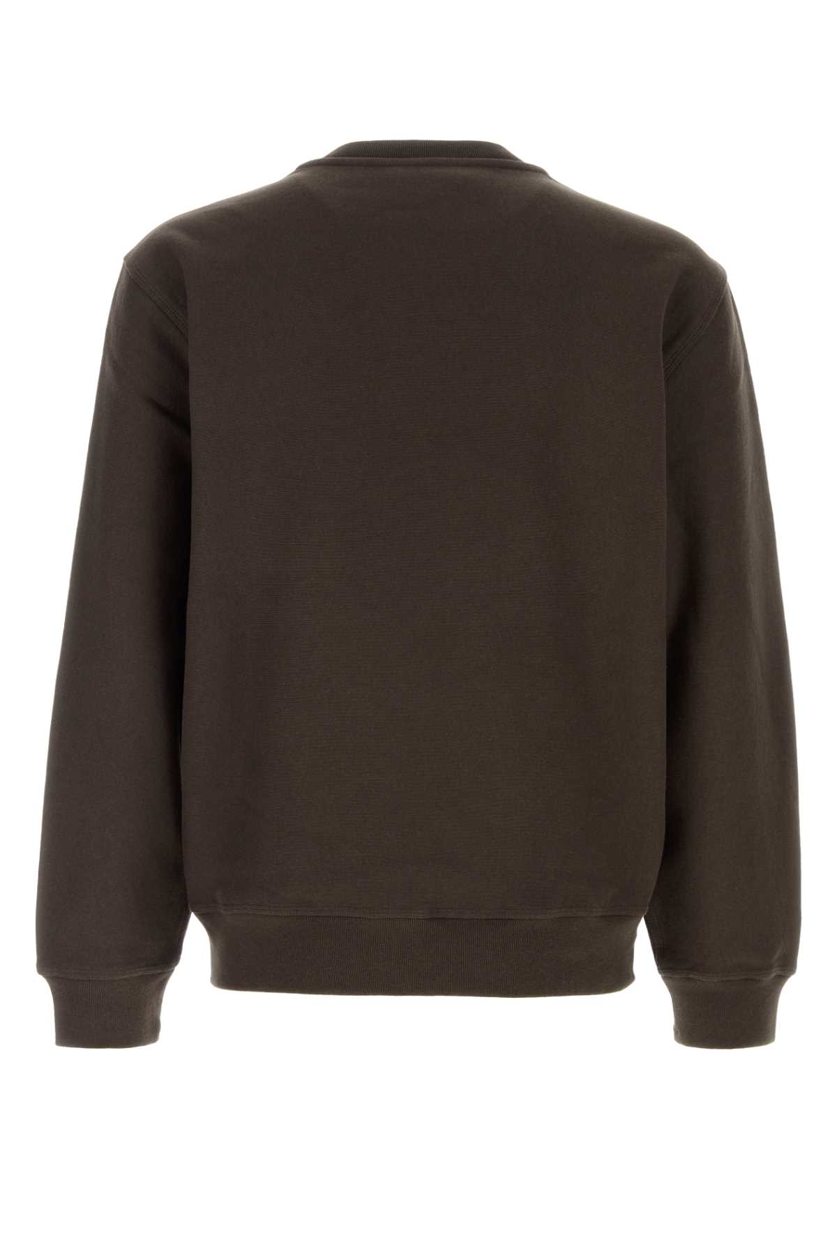 Shop Burberry Brown Cotton Blend Sweatshirt In Shadow