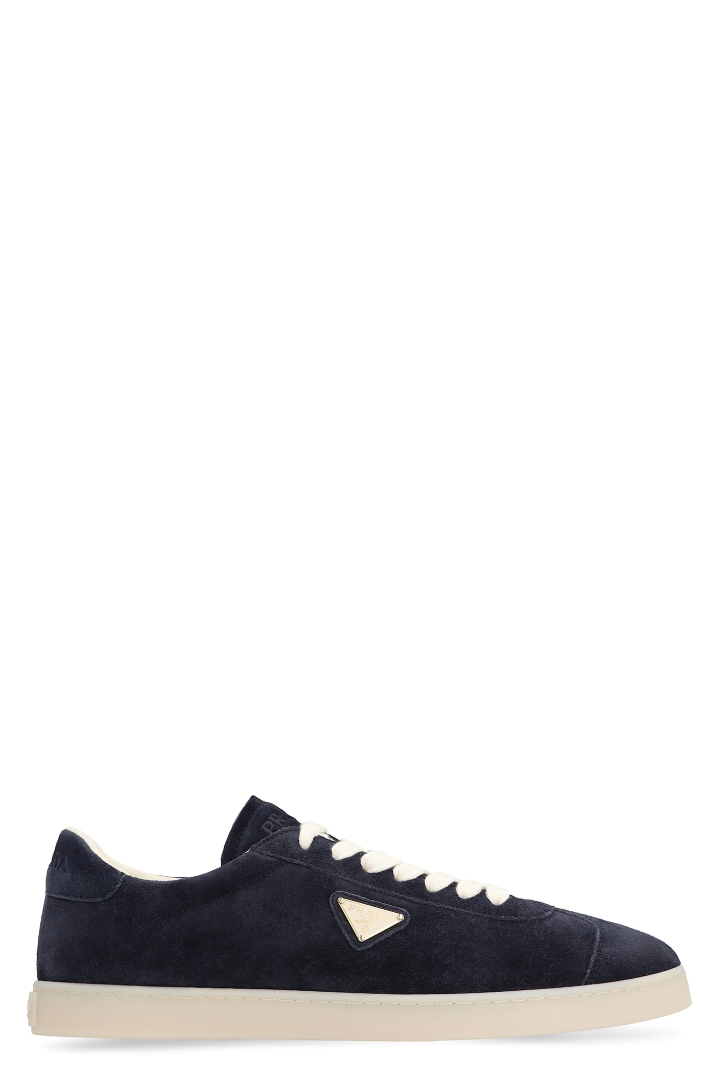 Shop Prada Lane Suede Sneakers In Blue