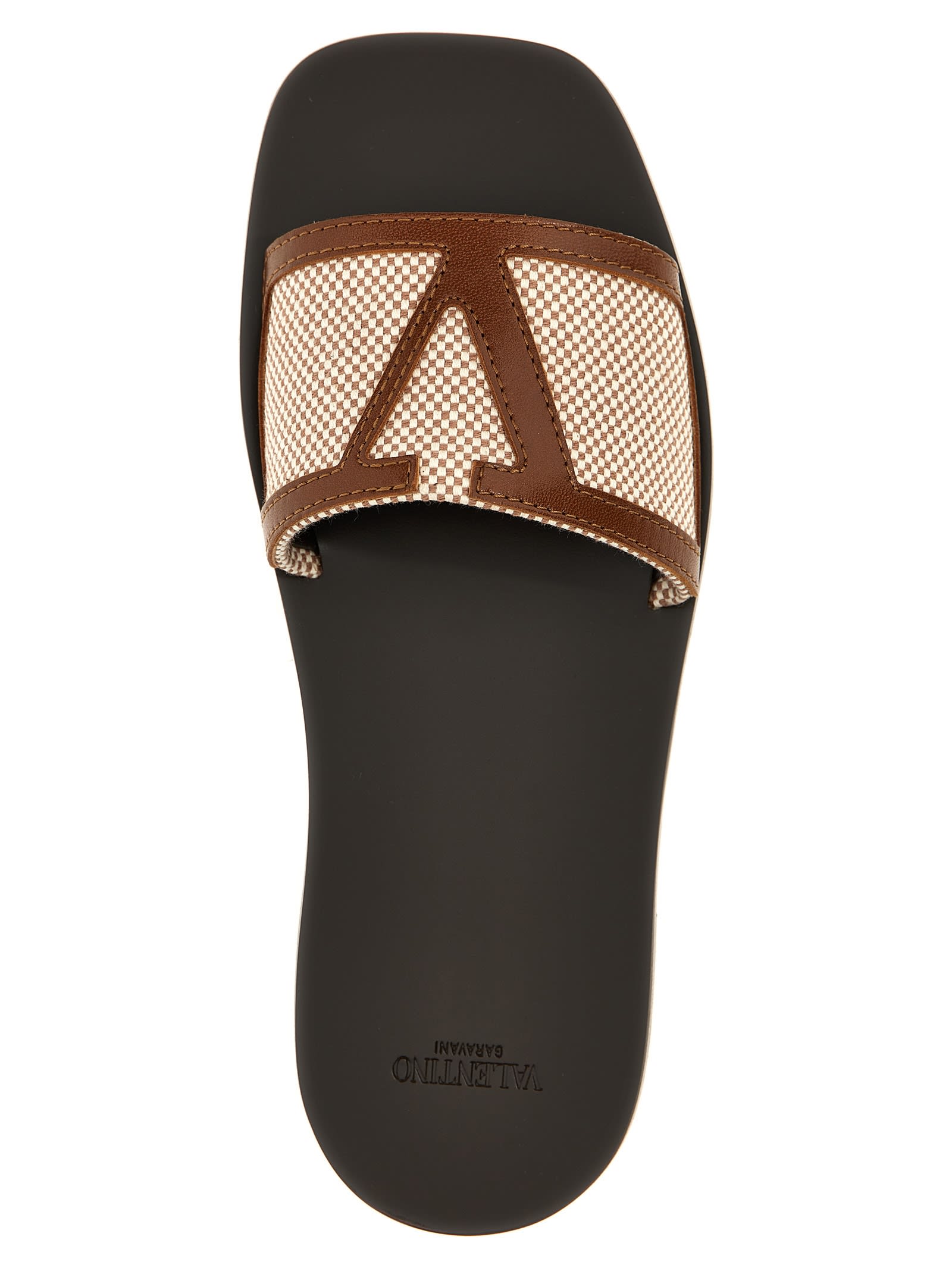 Valentino Garavani Superstar Slide Slipper With Vlogo Detail And Premium Materials In Brown
