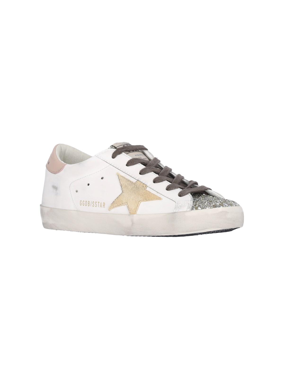 Shop Golden Goose Super-star Sneakers In White/platinum/yellow/pink