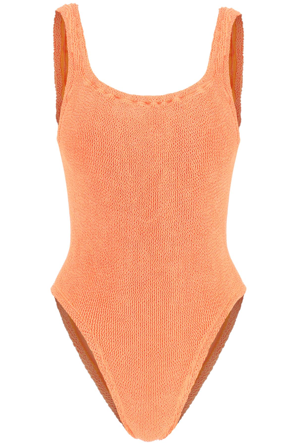 Hunza G Orange Square Neck One-piece Swimsuit In Orange (orange)