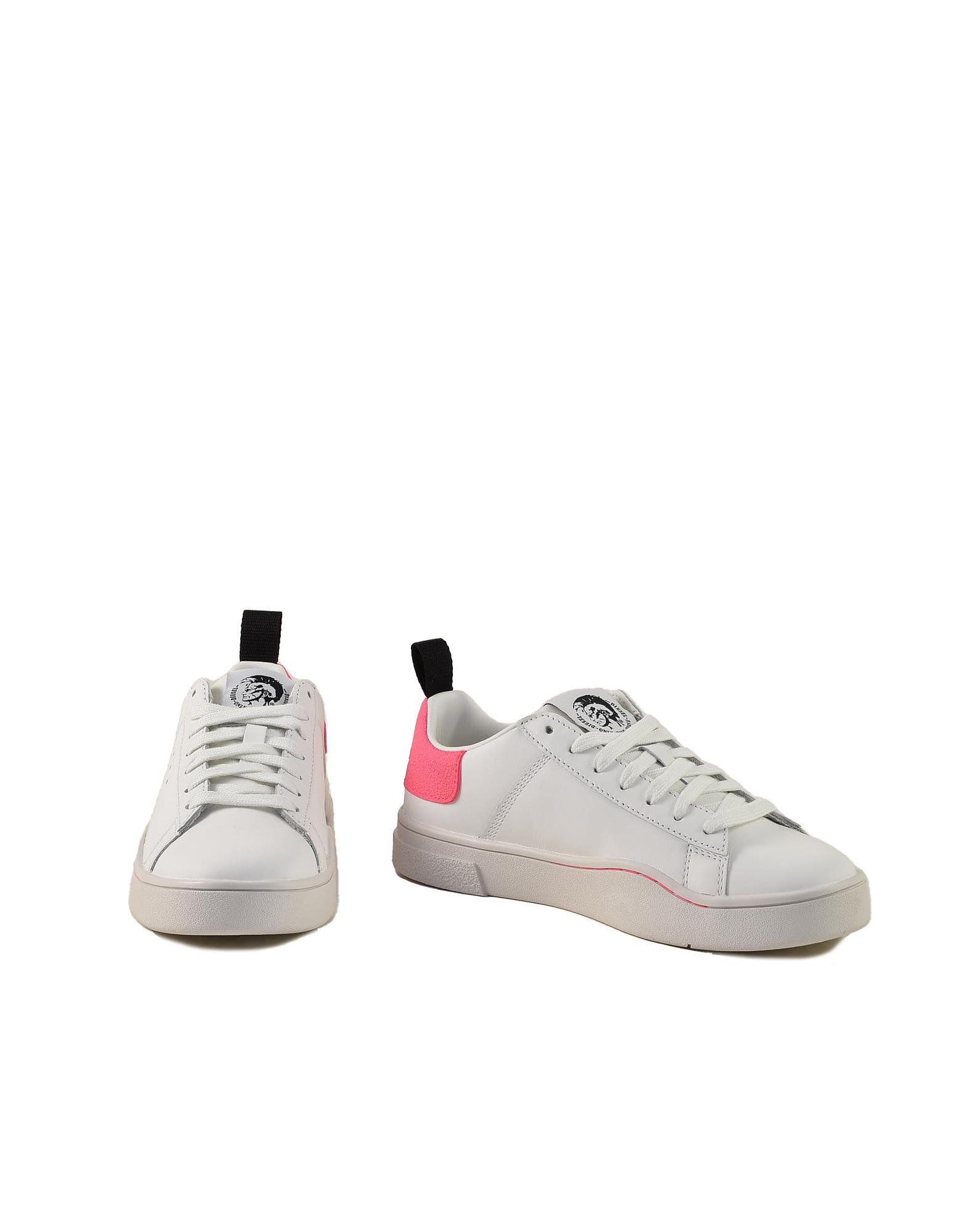 Diesel Womens White / Pink Sneakers