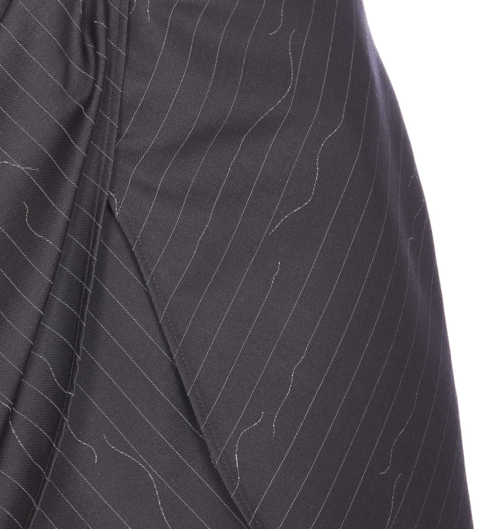 Shop Off-white Pinstripe Twist Mini Skirt In Grey