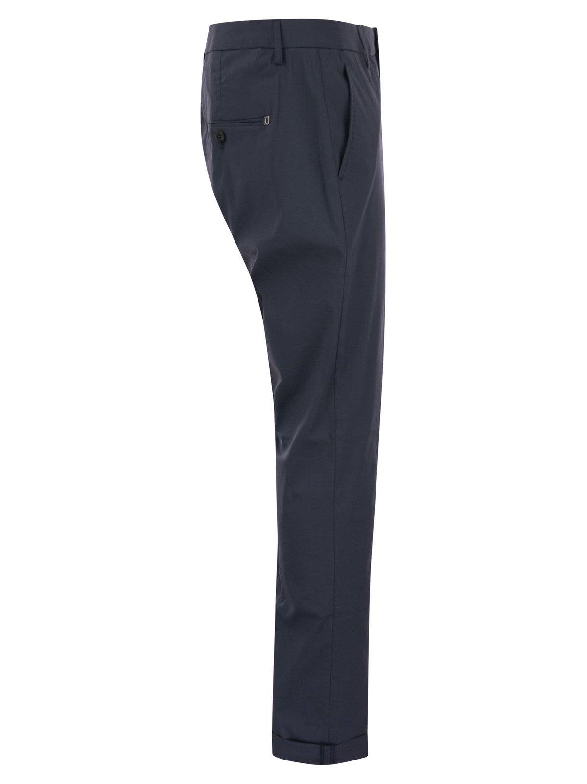 Shop Dondup Straight-leg Trousers In Blu Inchiostro