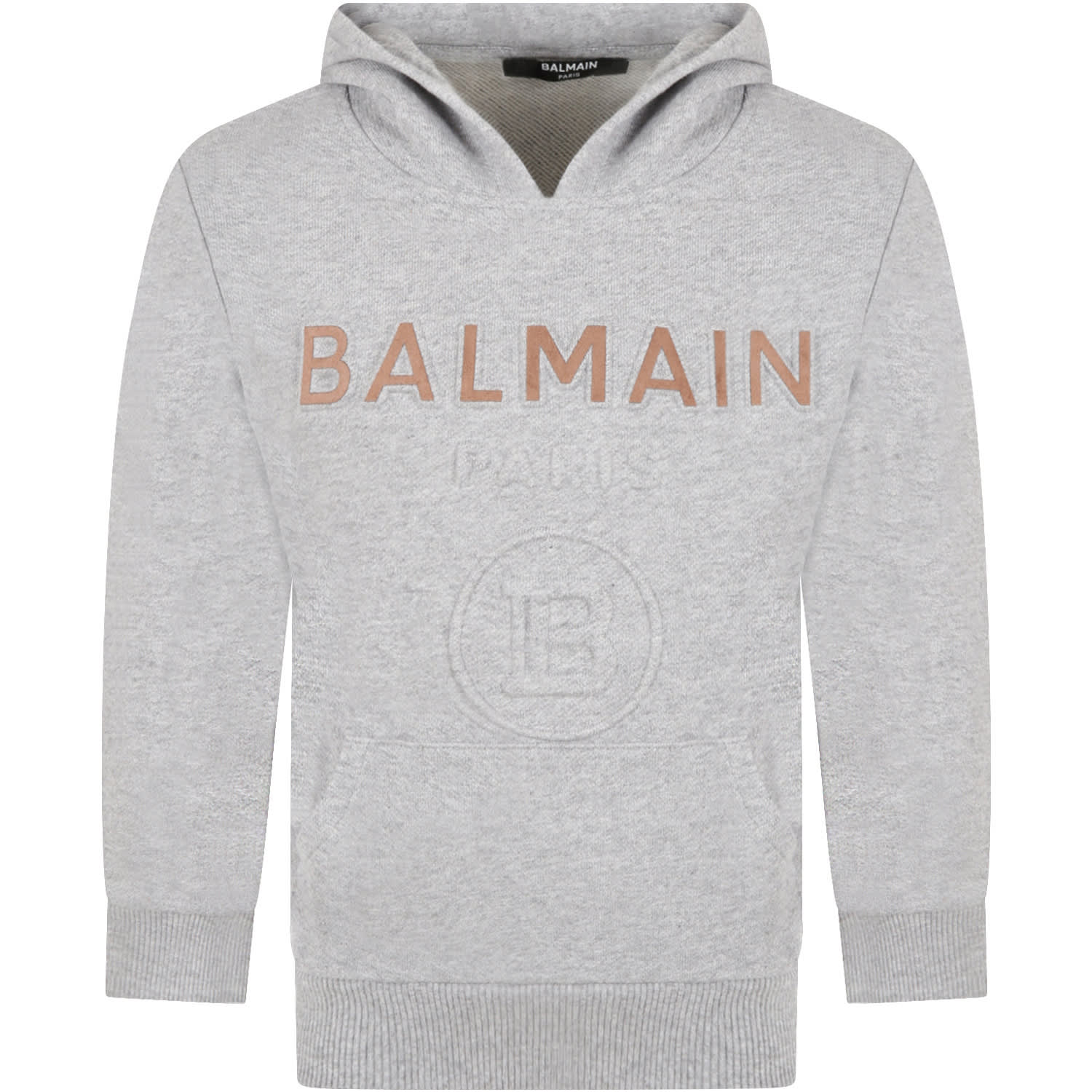 Balmain Grey Sweatshirt For Kids With Logo