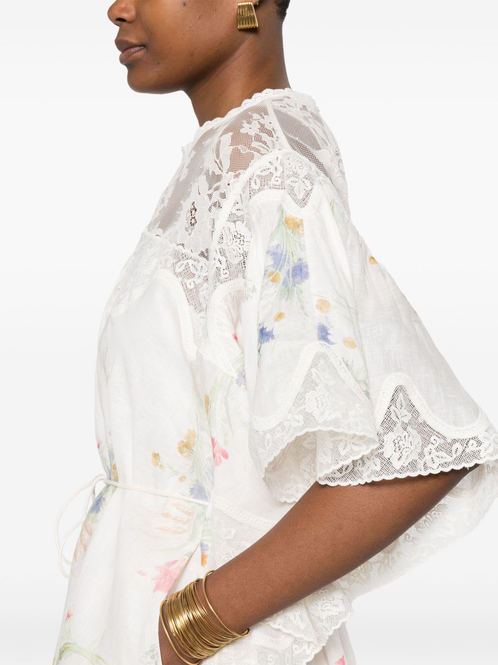 Zimmermann Lucky Mini Dress In White