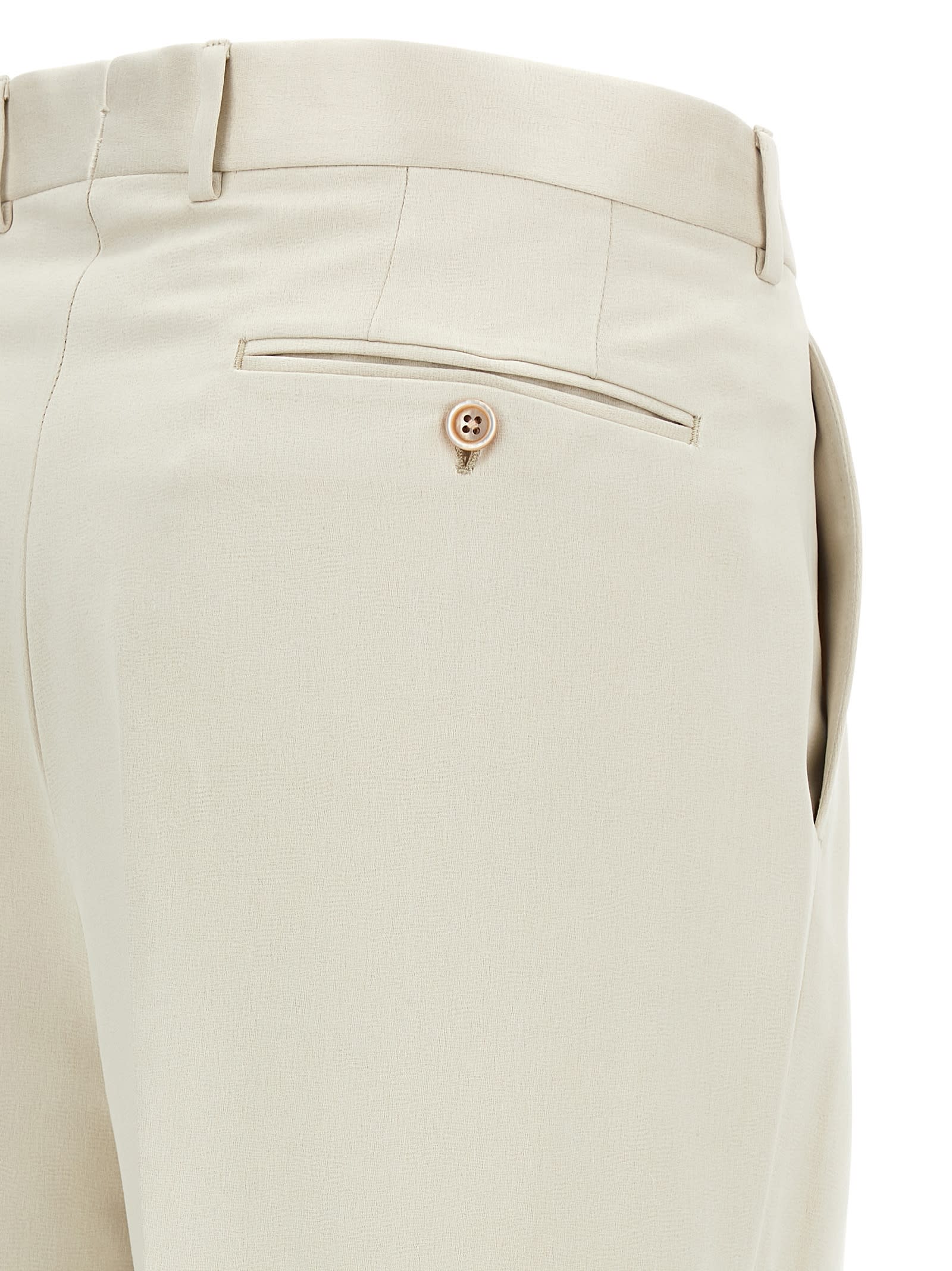 Tom Ford Pleated Front Straight Leg Trousers With Pockets In Neutral