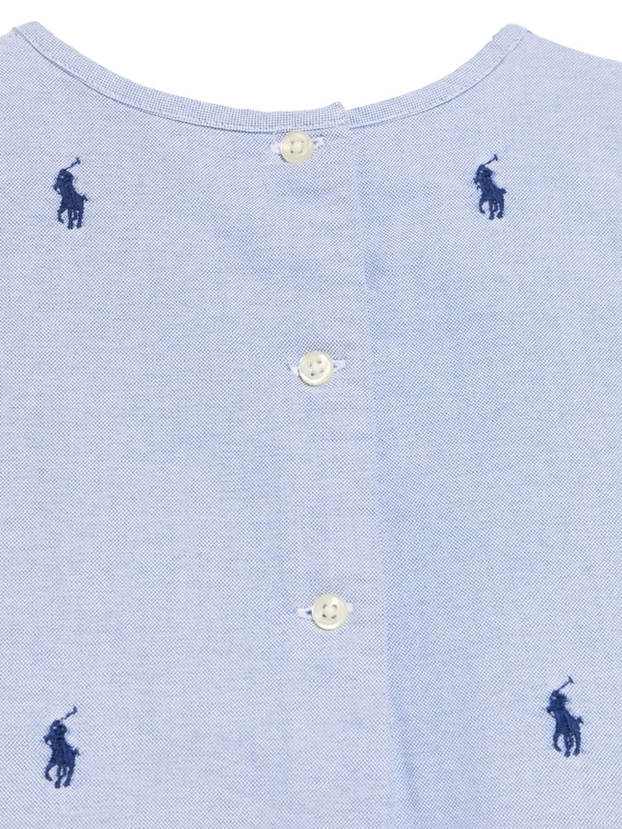 Polo Ralph Lauren Cotton Polo Pony Dress In Blue