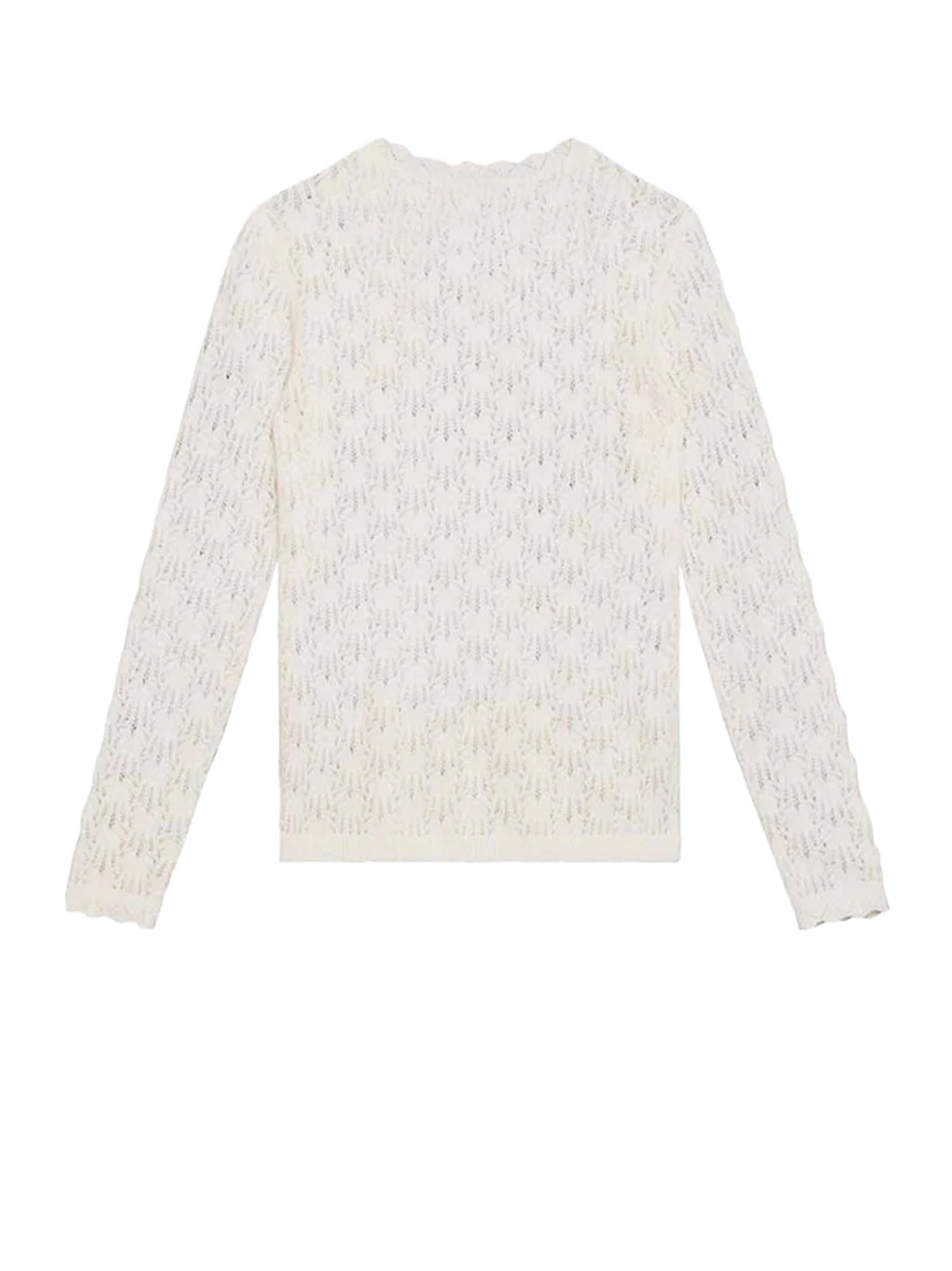 Isabel Marant Étoile Obeline Perforated Alpaca Blend Sweater In White