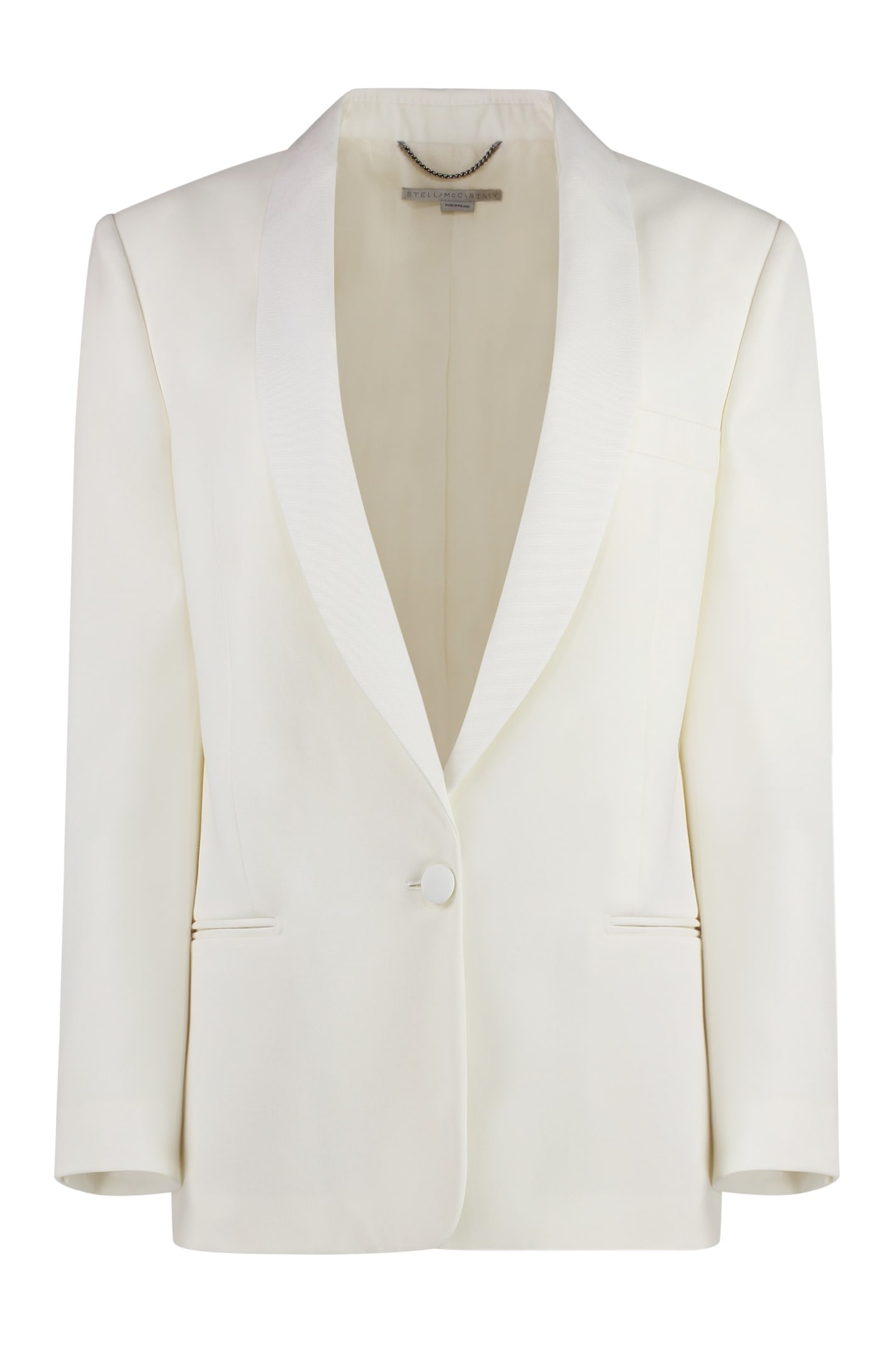 Stella Mccartney Wool Blazer With Two Buttons In White