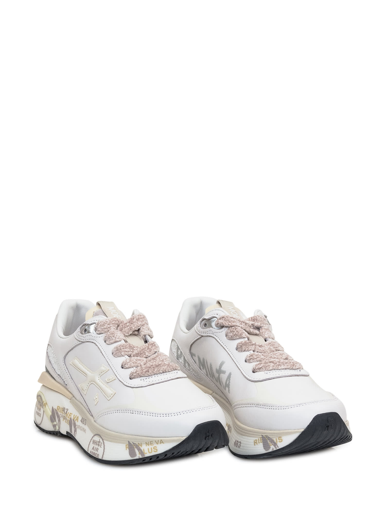 Shop Premiata Sneaker With Logo In Bianco