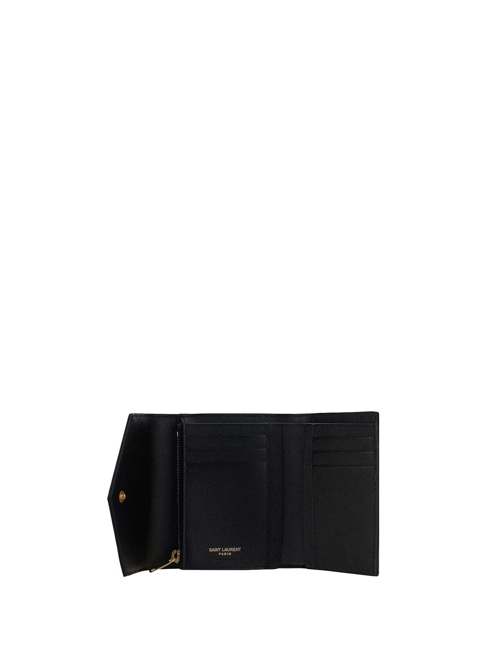 Saint Laurent Cassandre Matelassé Wallet In Black