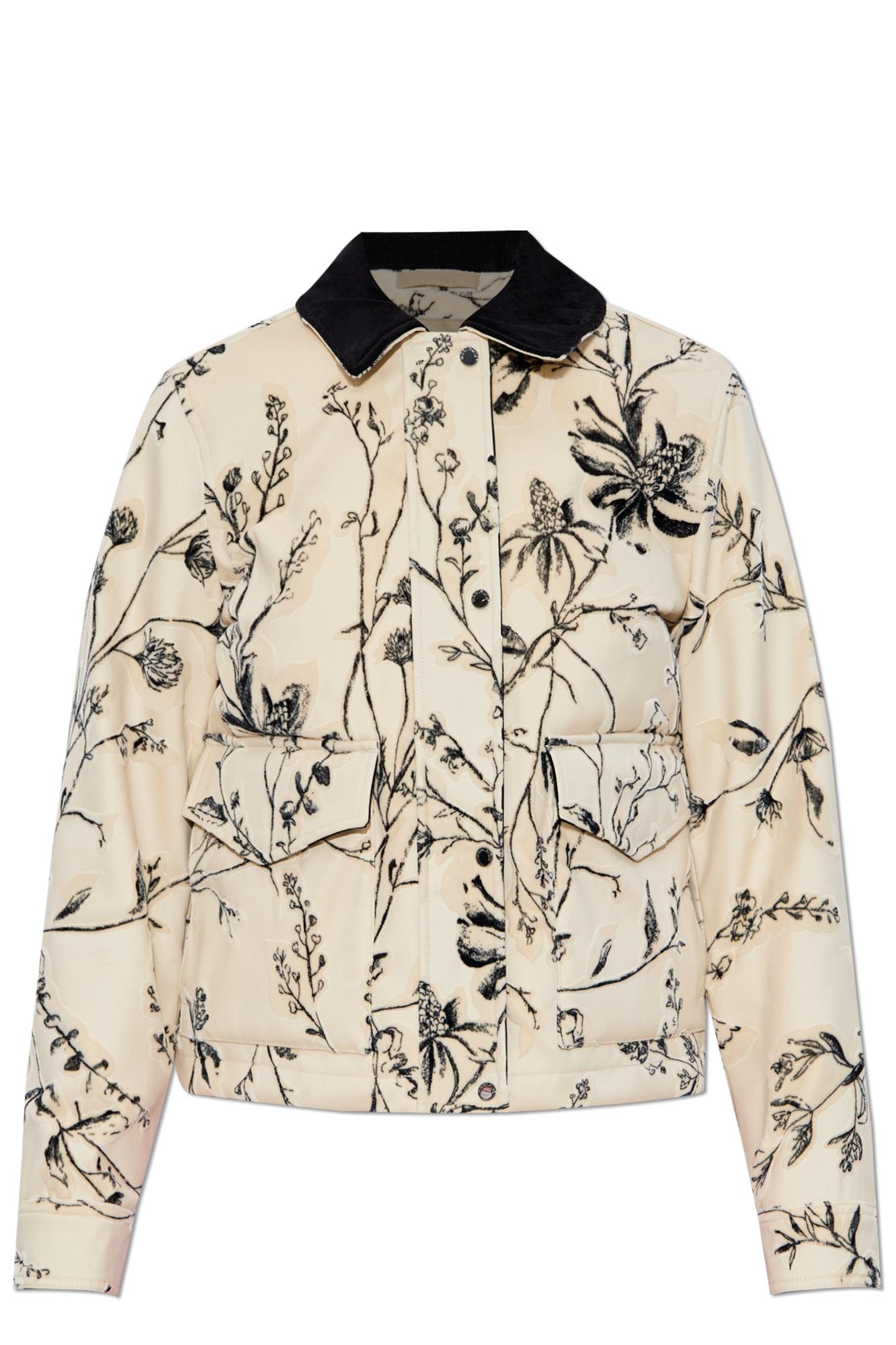 Woolrich Jacket With Patterned Velvety Finish In Animal Print