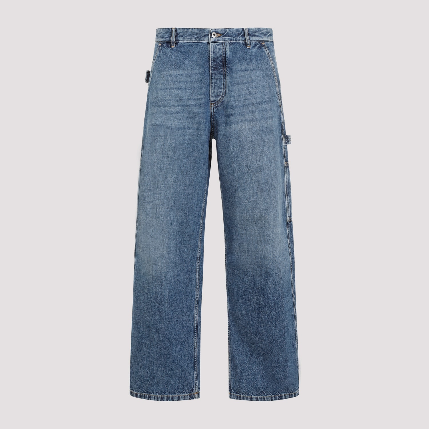 Shop Bottega Veneta Cargo Jeans In Mid Blue