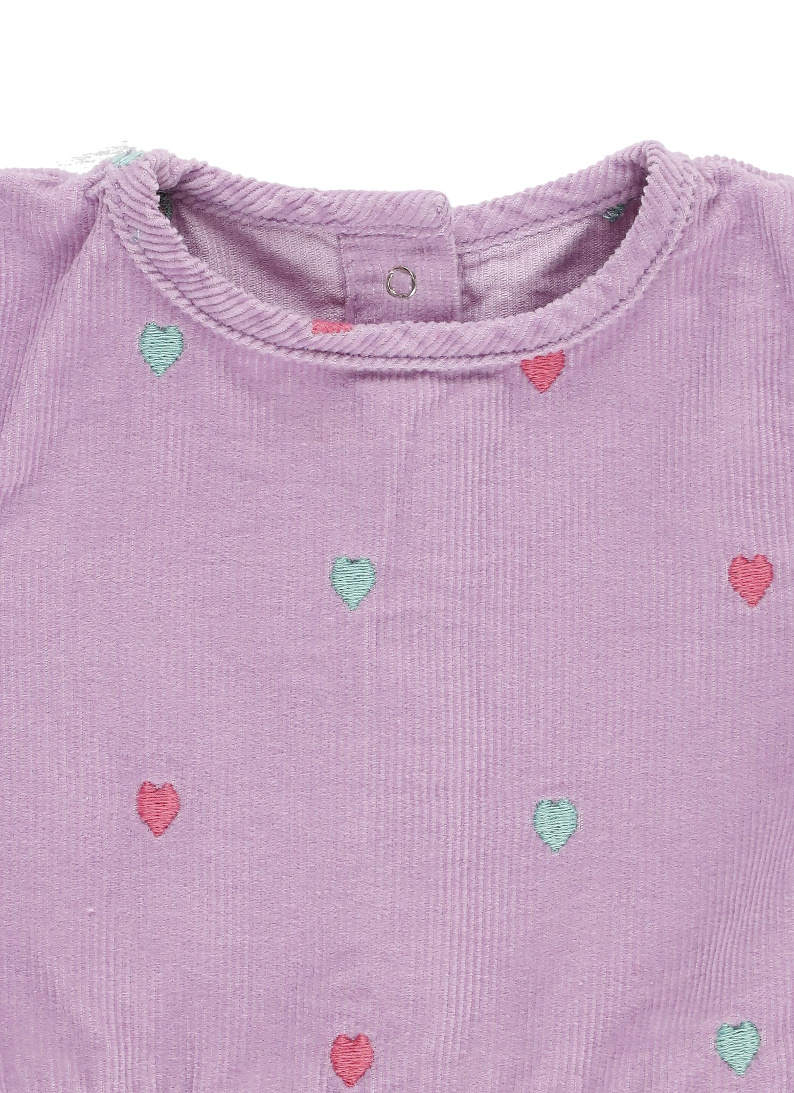 Stella McCartney Kids Heart-Embroidered Corduroy Dress - Purple