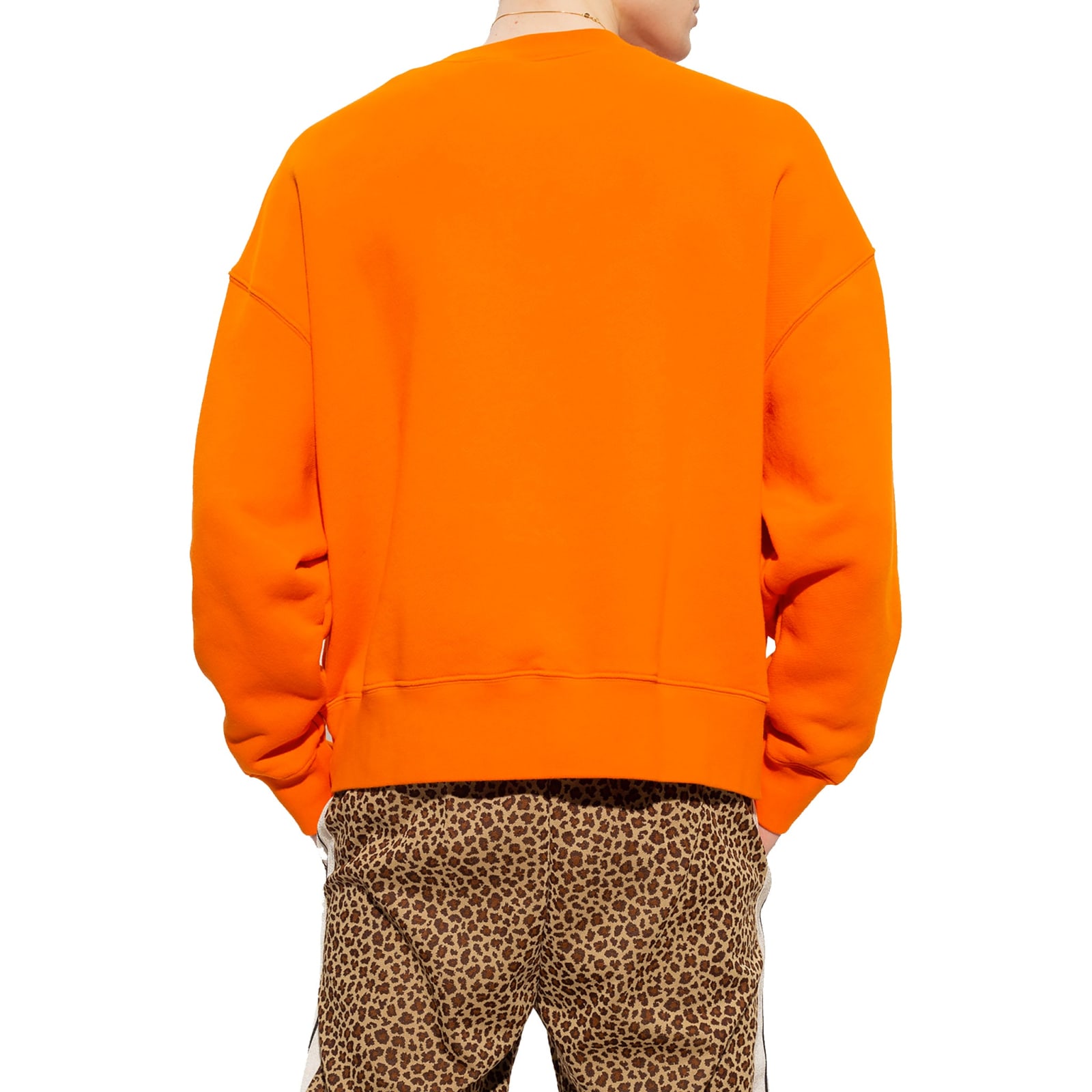 Shop Palm Angels Cotton Logo Sweatshirt In Orange