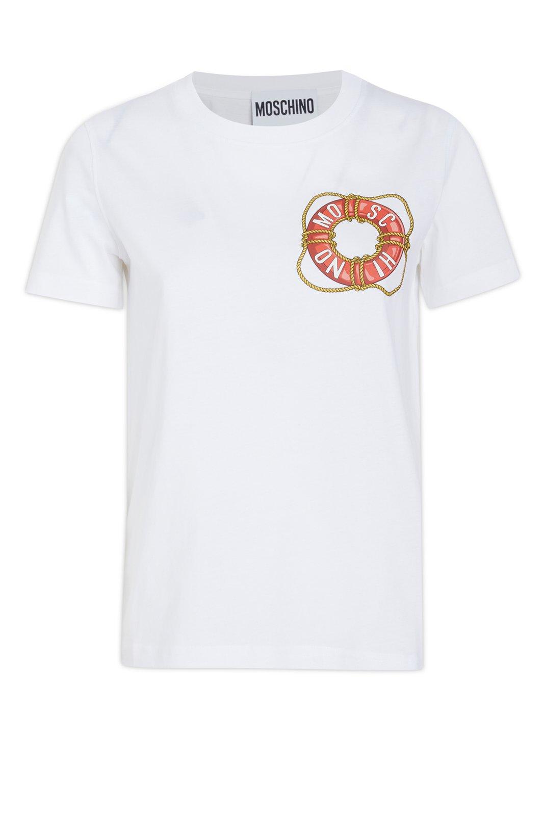 Moschino Logo-printed Crewneck T-shirt In White