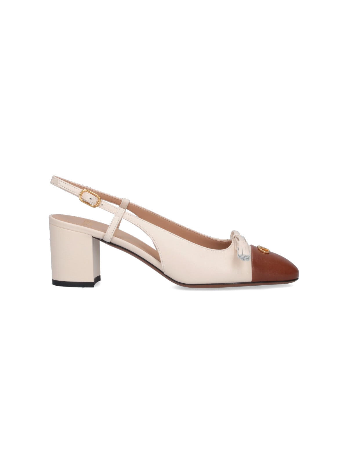 Valentino Leather Valet Du Roi Slingback Heels 60 In Nude