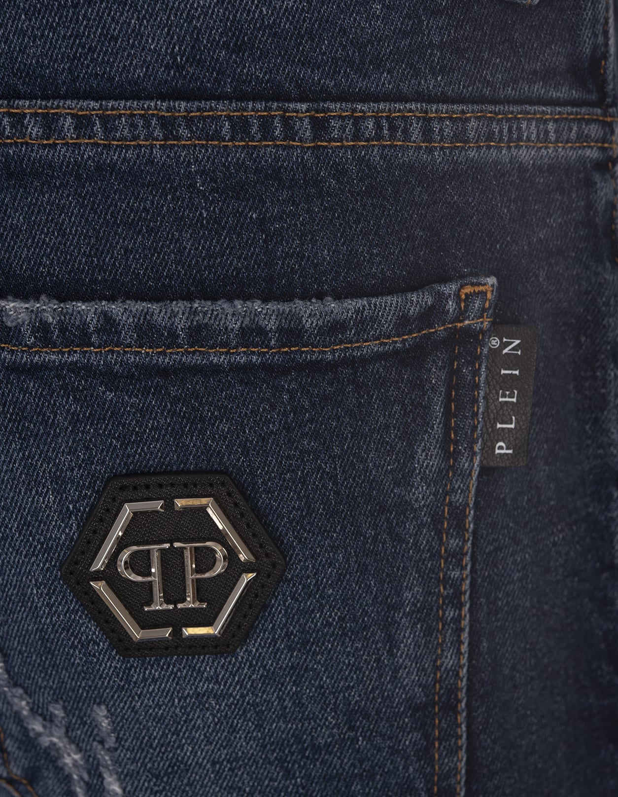 Shop Philipp Plein Blue Super Straight Cut Jeans