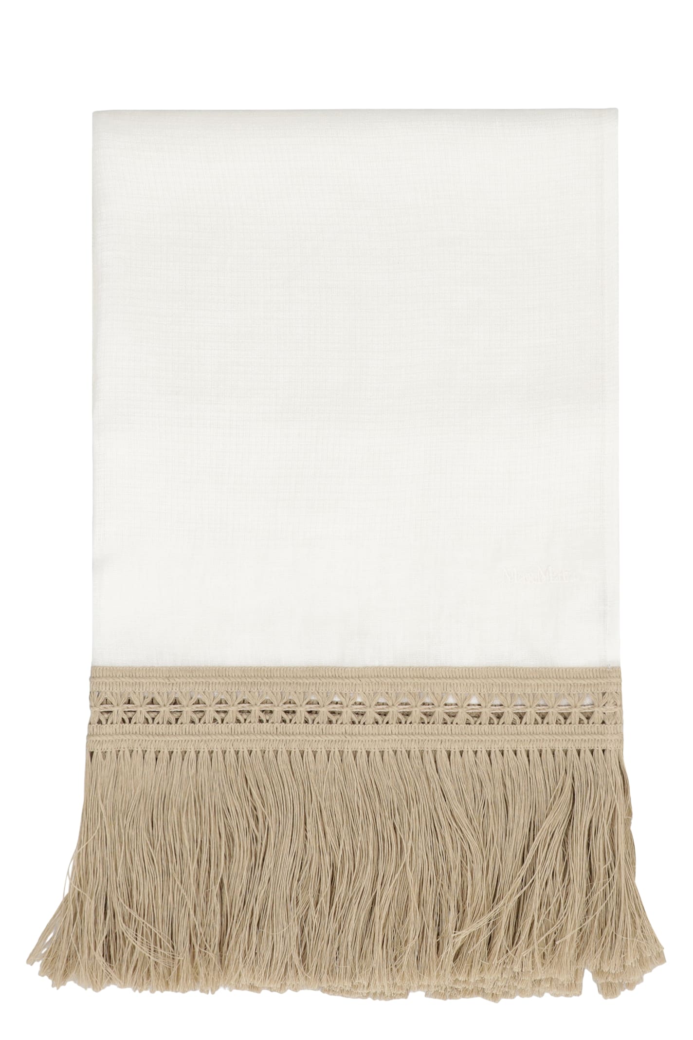 Max Mara Grammo Linen Stole In Ivory