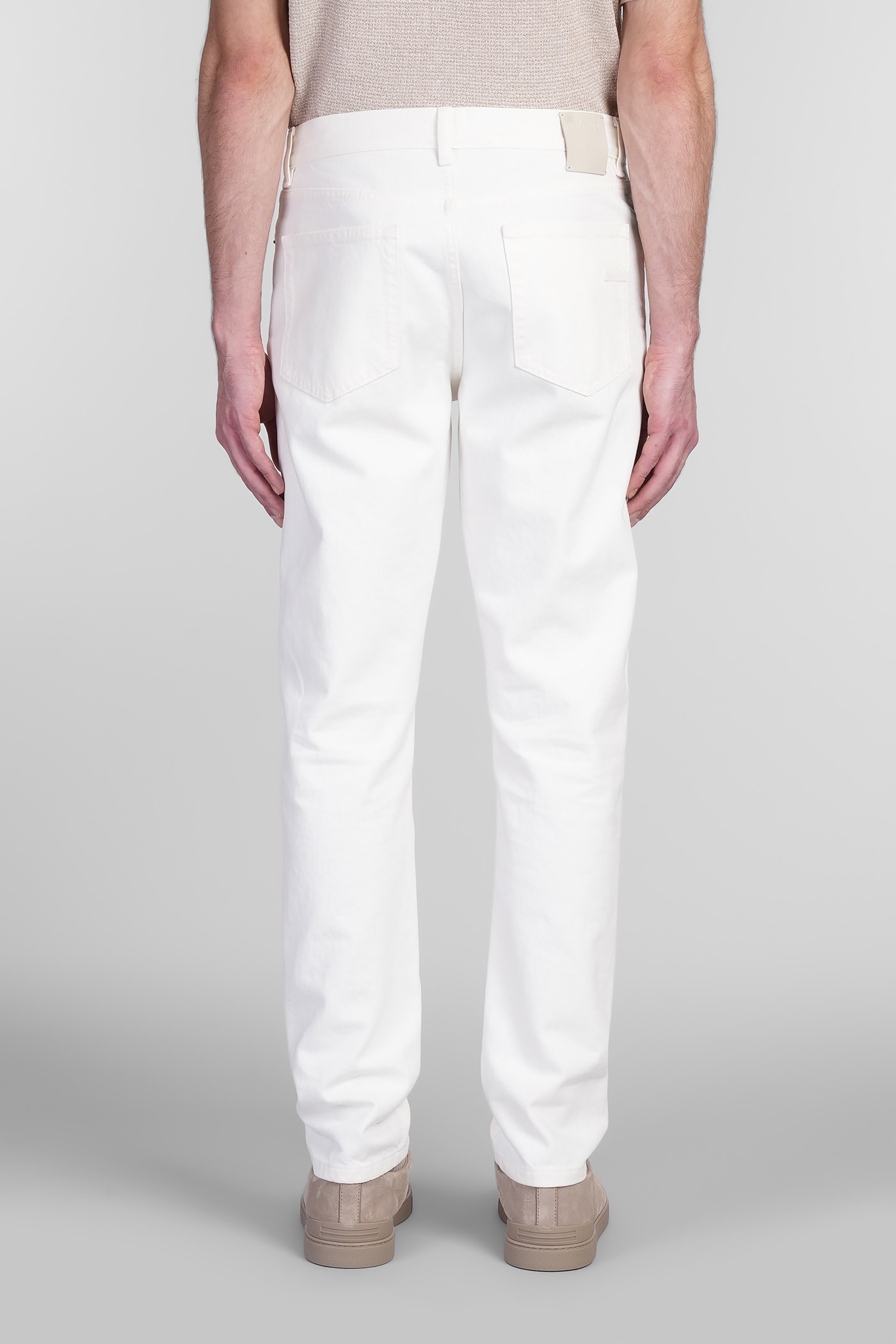 Zegna White Rinse-washed Stretch Cotton Roccia Jeans In White