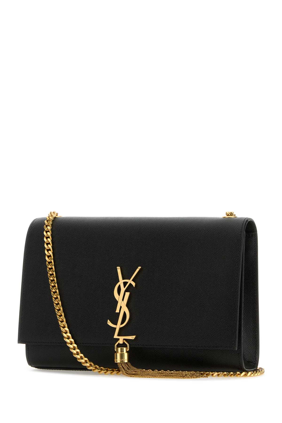 Shop Saint Laurent Black Leather Medium Kate Shoulder Bag In Nero