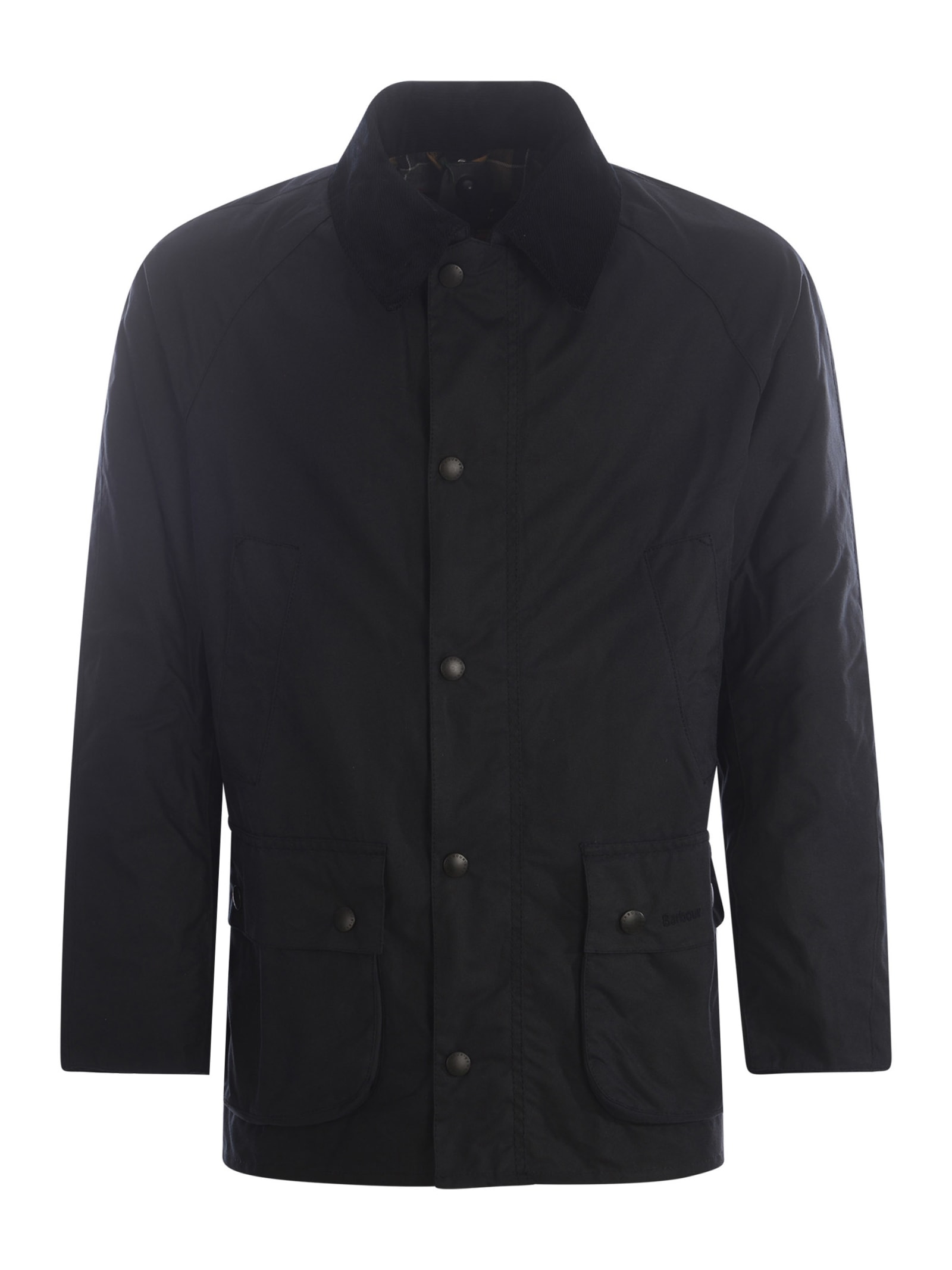 Barbour Ashby Waxed Cotton Jacket In Black