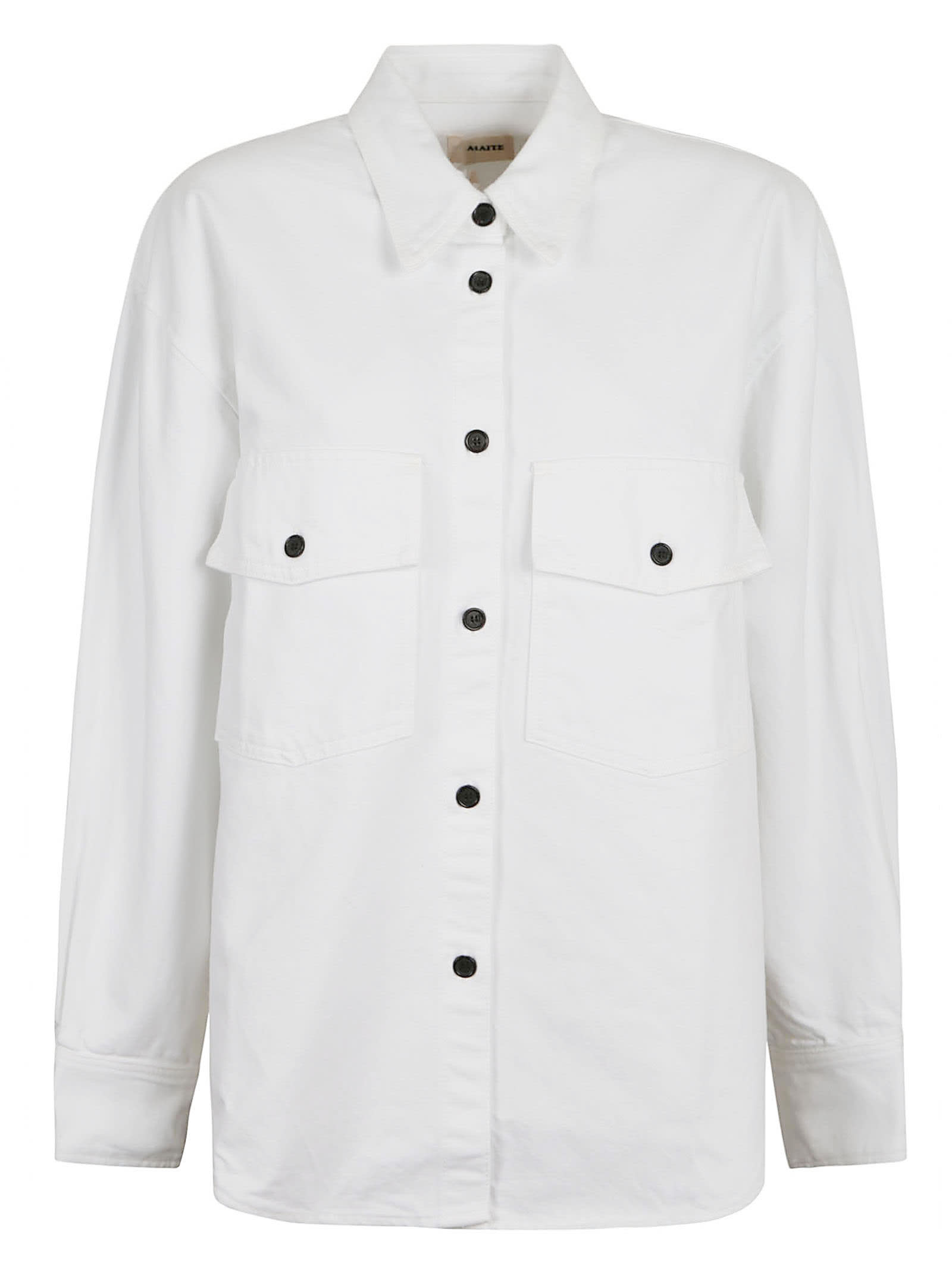 Shop Khaite Cargo Oversized Shirt In White