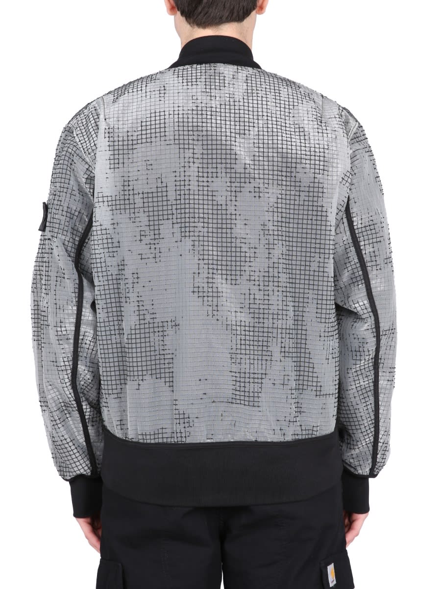 Shop Stone Island Shadow Project Distorted Bomber In Black