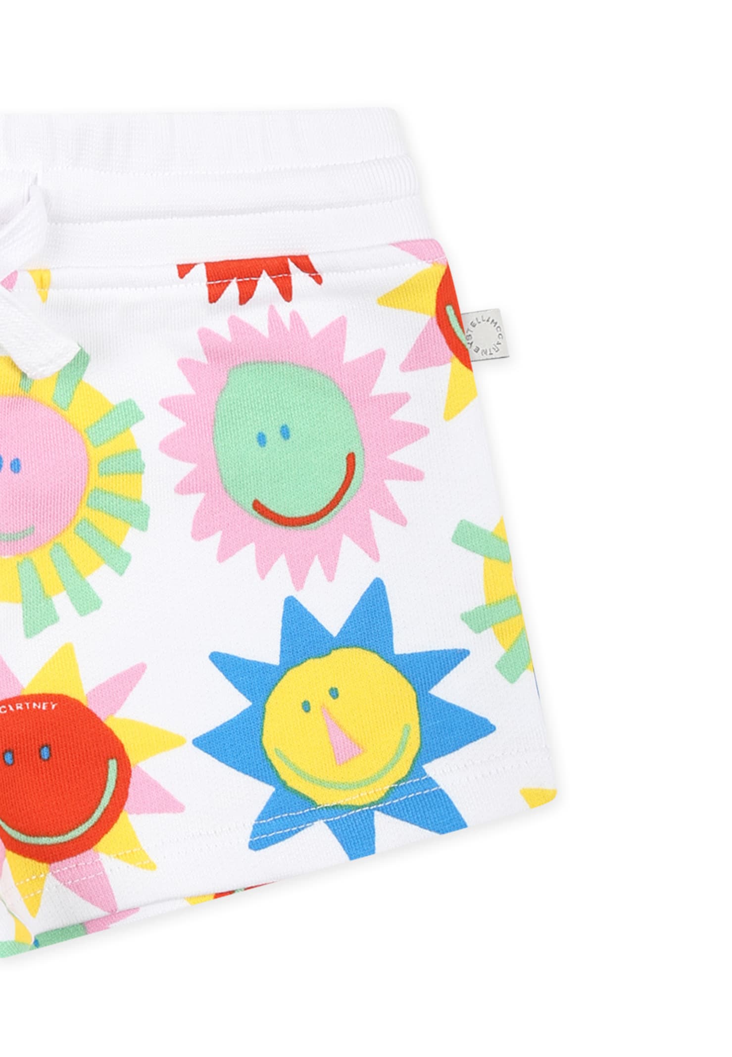 Stella Mccartney White Dress For Baby Girl Sun Print In White