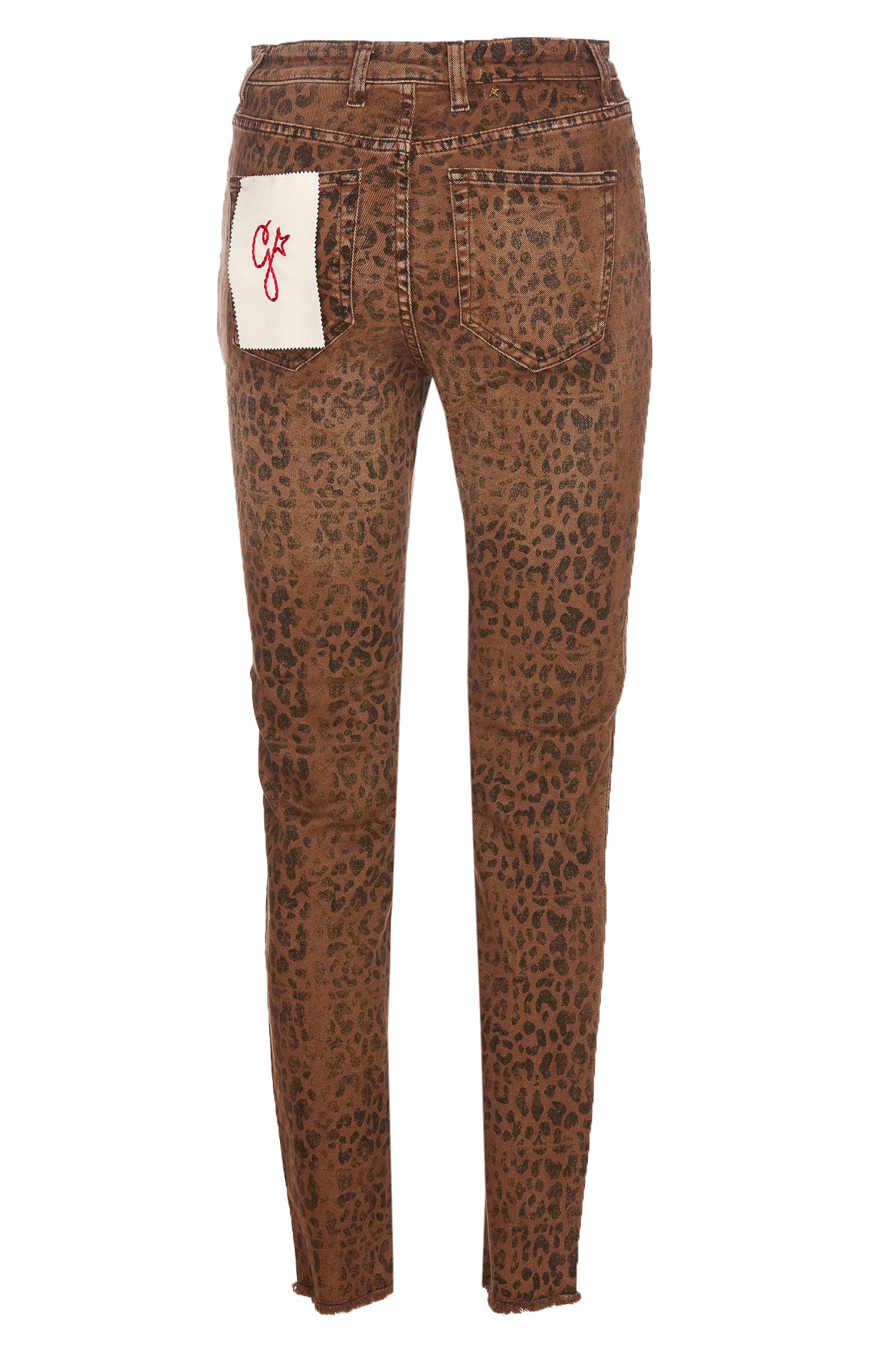 Shop Golden Goose Leopard Print Golden Collection Skinny Jeans In Dark