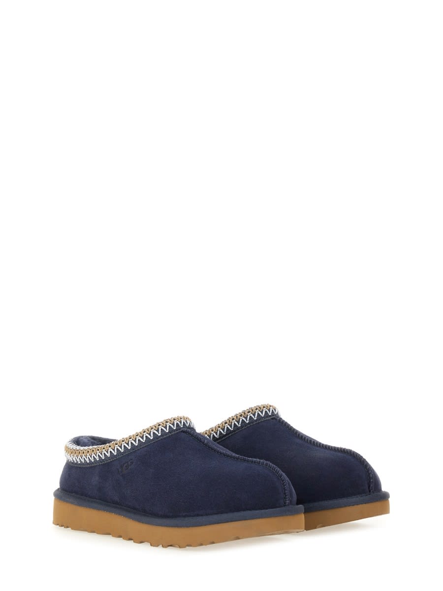 Ugg Slip-on Slippers With Rubber Sole And Zigzag Stitching In Blue