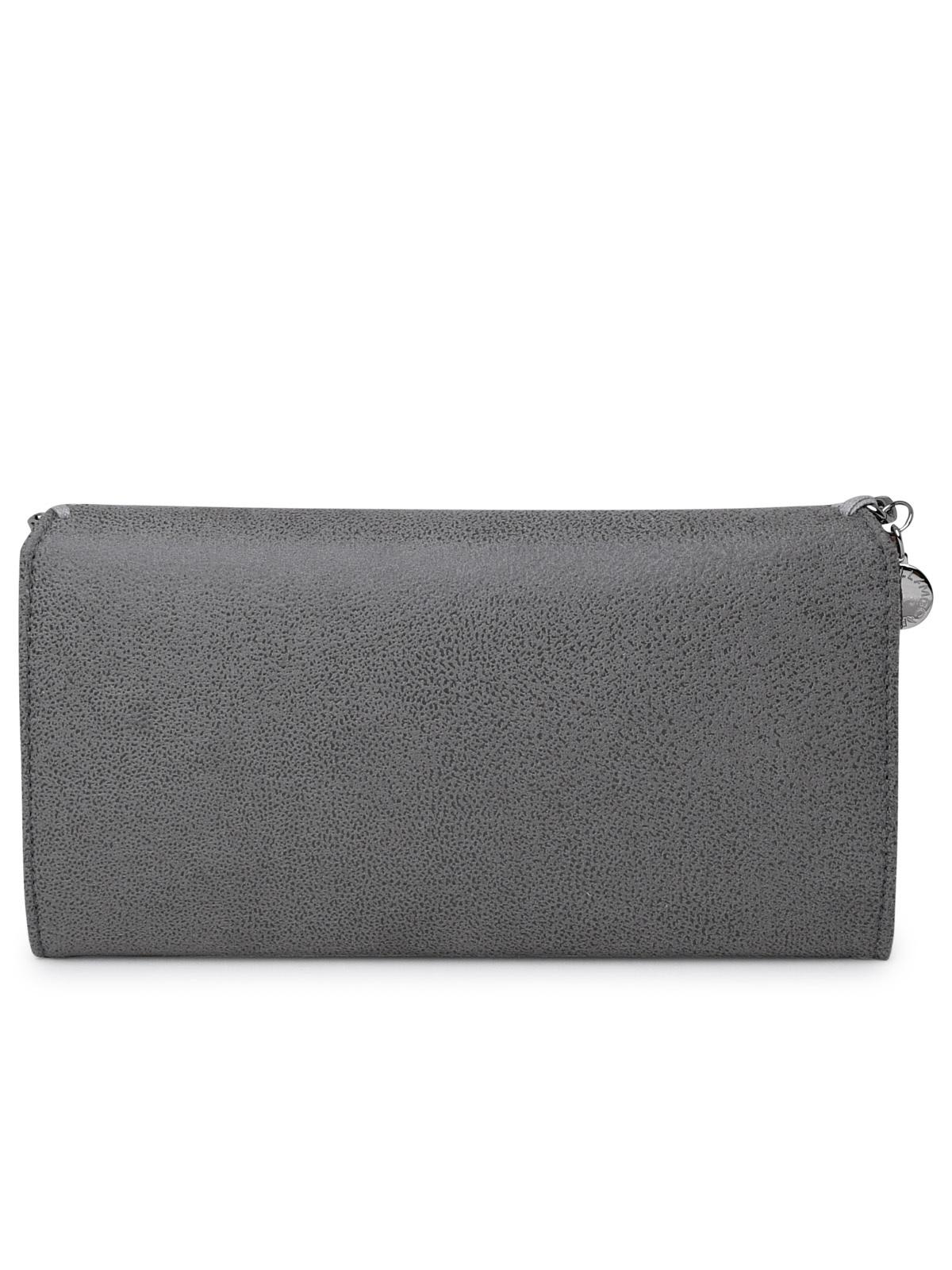 Shop Stella Mccartney Recycled Polyester Falabella Continental Wallet In Light Grey