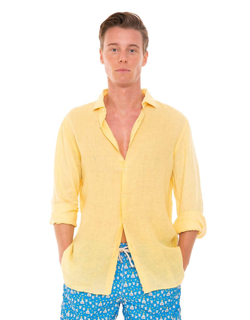 MC2 Saint Barth Yellow Linen Shirt