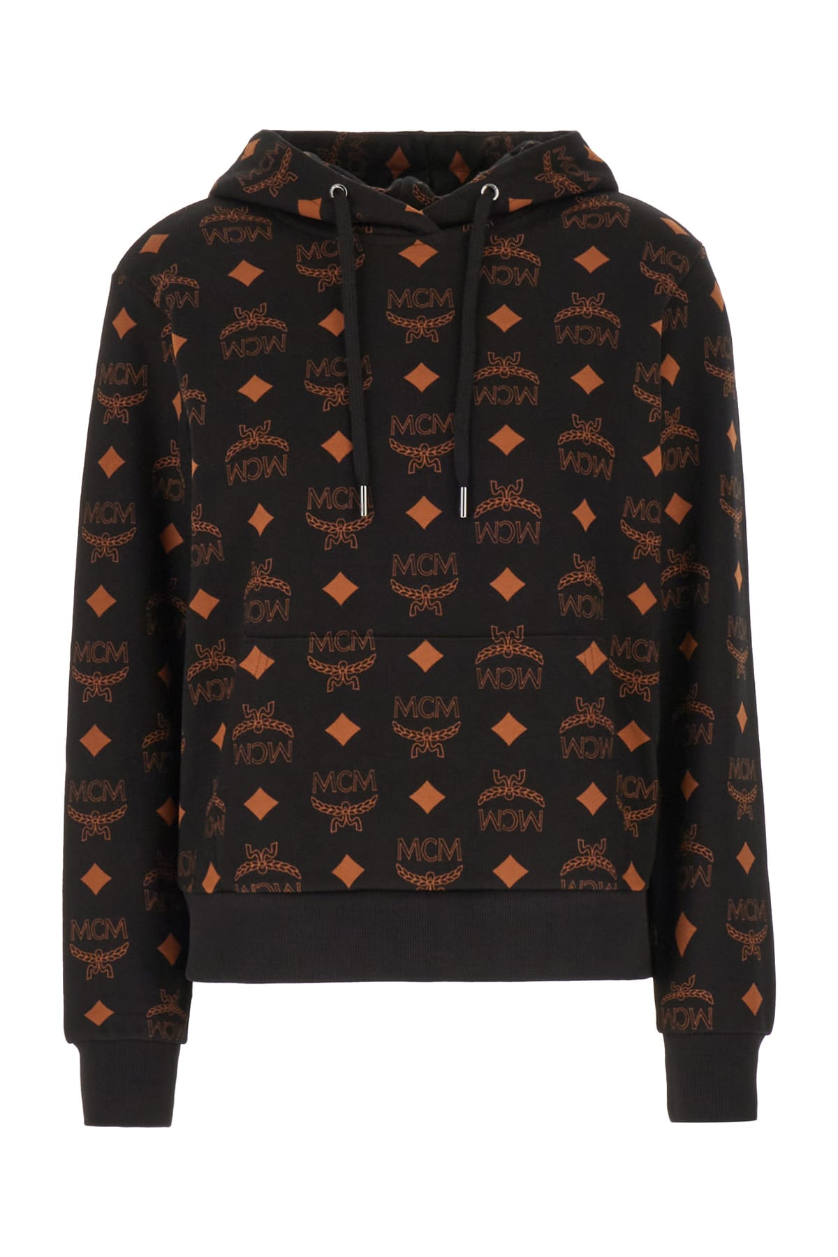 Shop Mcm Printed Cotton Sweatshirt In Bk