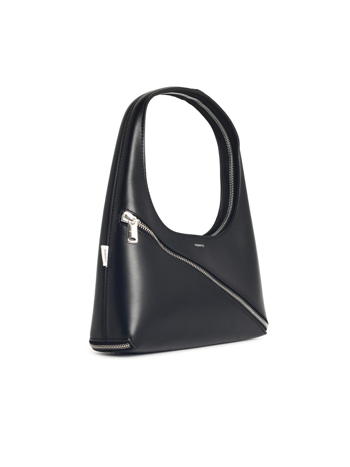 Coperni Curved Handle Structured Shape Smooth Finish Bag In Black