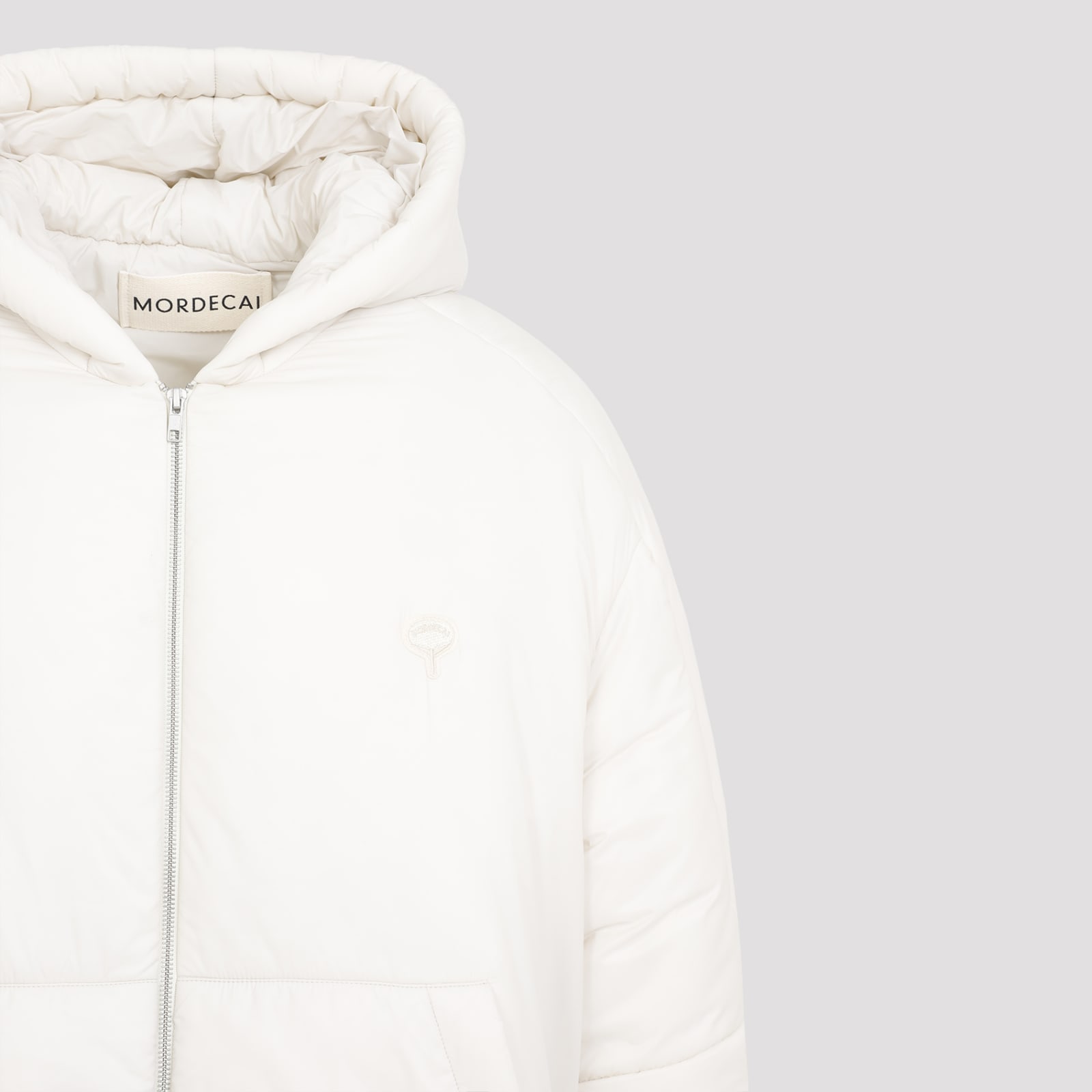 Shop Mordecai Padded Hooded Nylon Jacket In Ivory