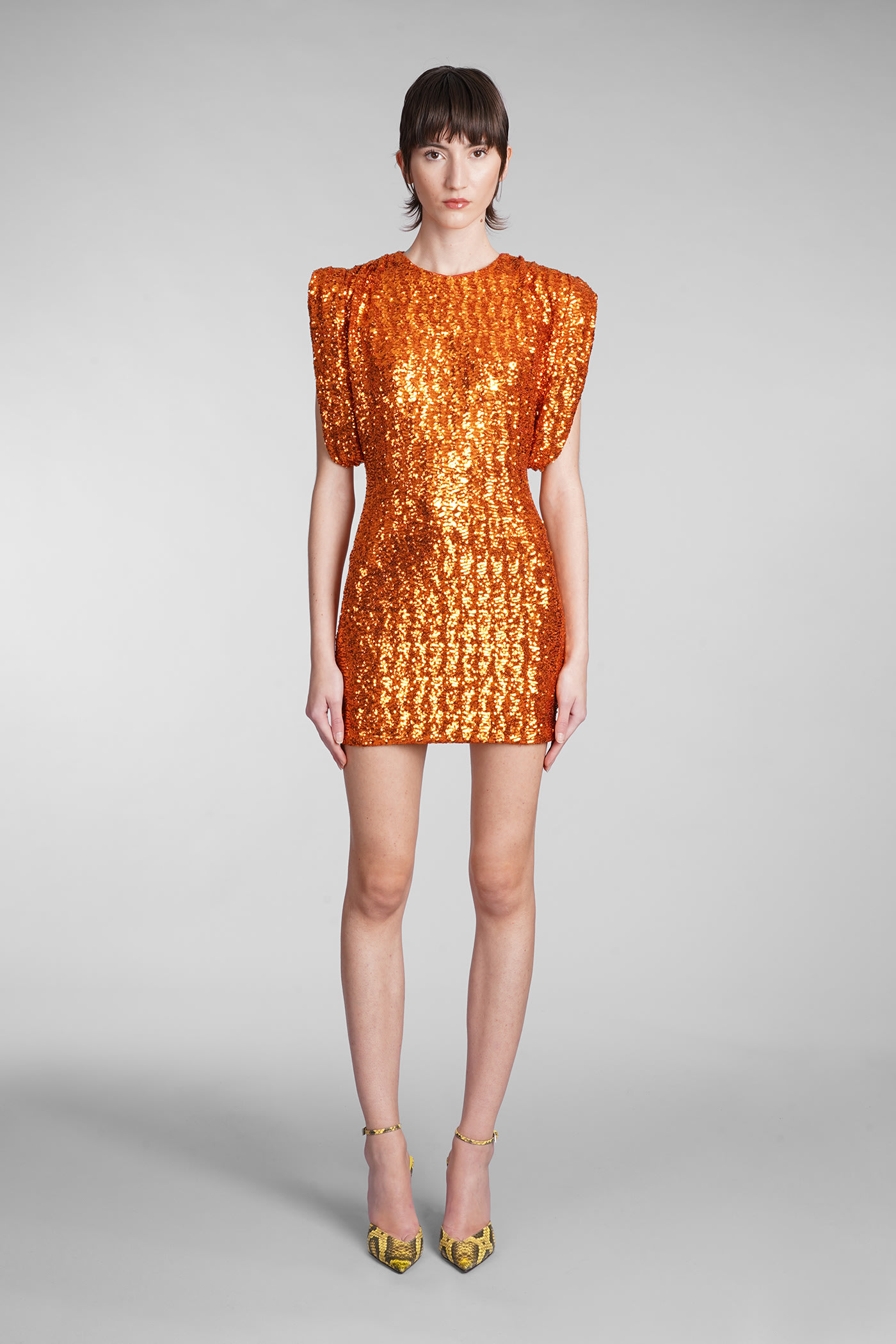 Shop Attico Annie Dress In Orange Polyester