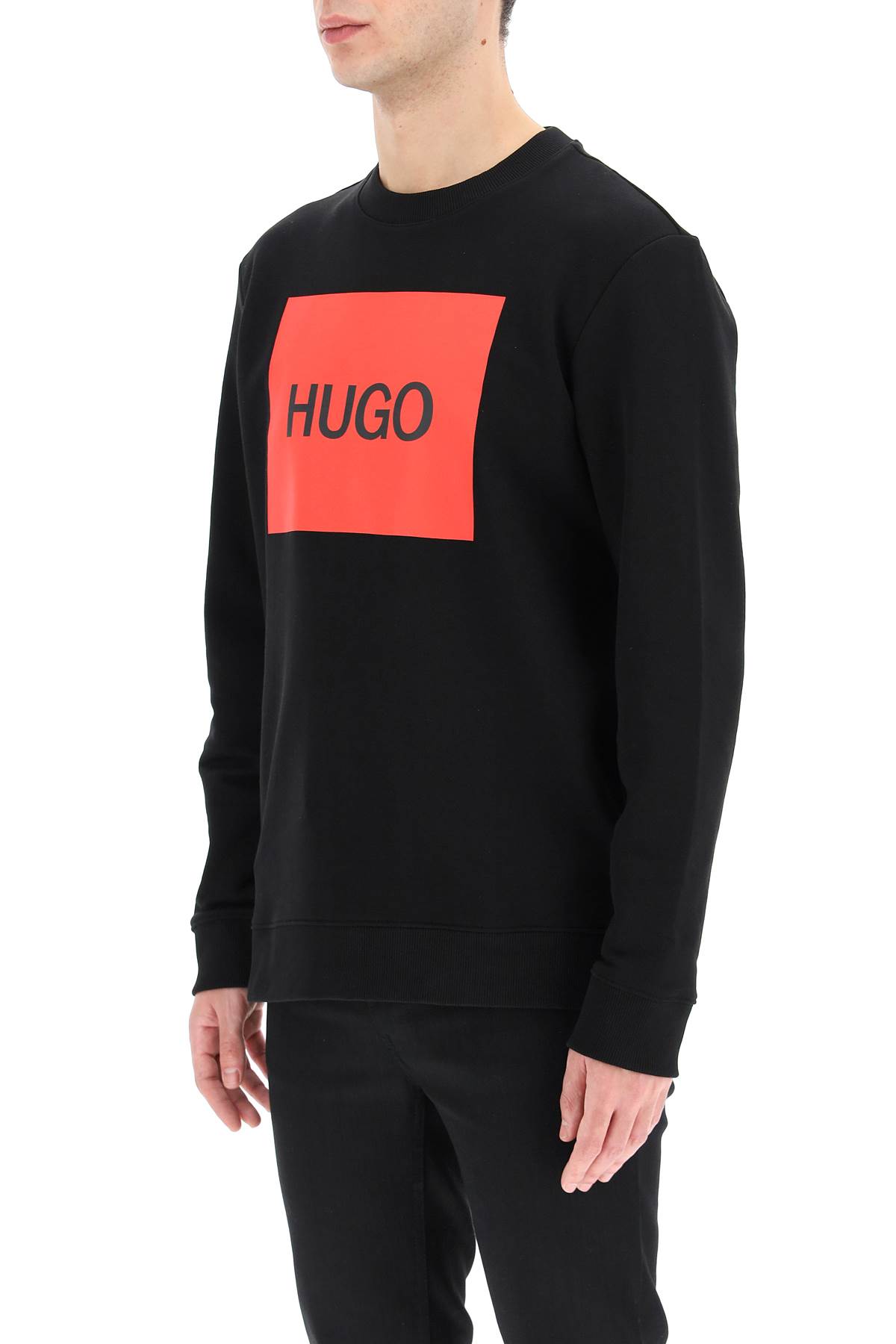 Shop Hugo Boss Duragol Logo Box Sweatshirt In Black 001 (black)