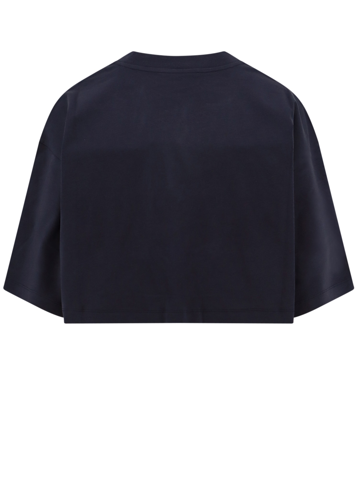 Shop Marni Logo Organic Cotton T-shirt In Blue/black