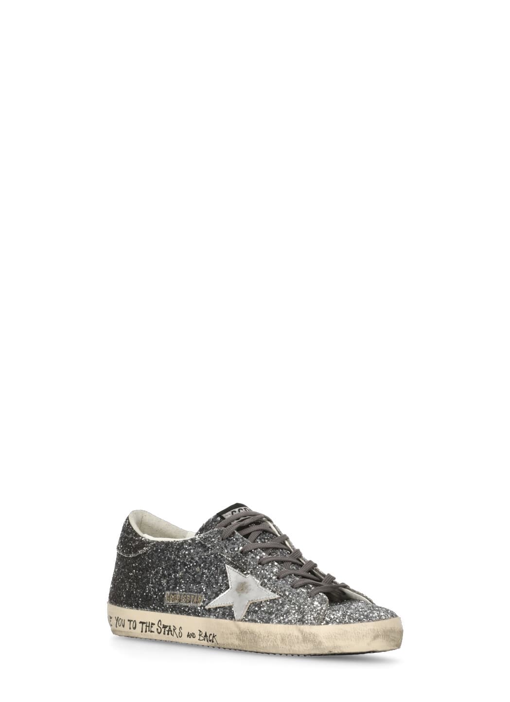 Golden Goose Super-star Classic With List Glitter Upper Toe Tongue And Heel Laminated Star Sneakers Grey In Silver