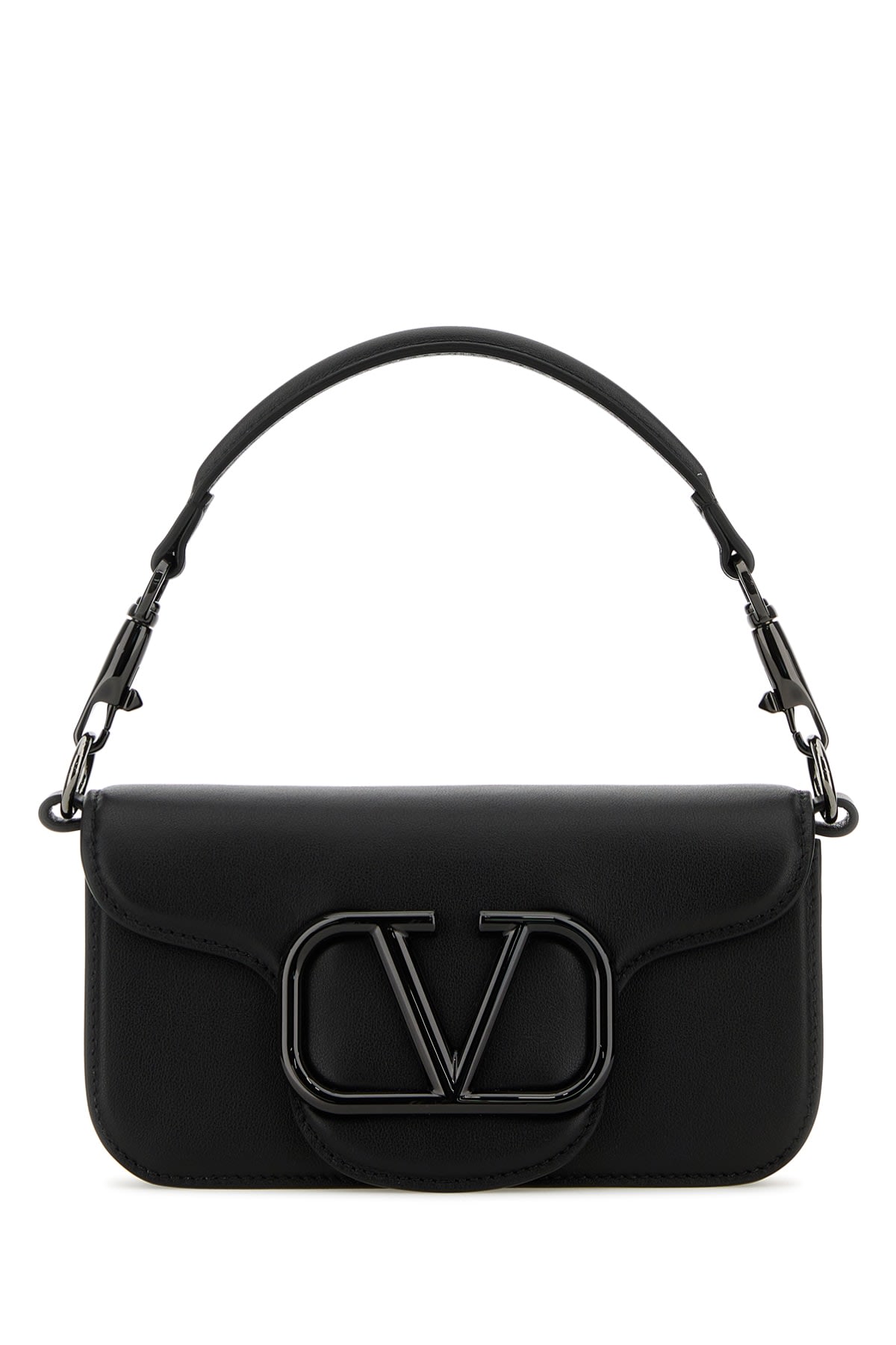 Valentino Garavani Black Leather Locã² Clutch