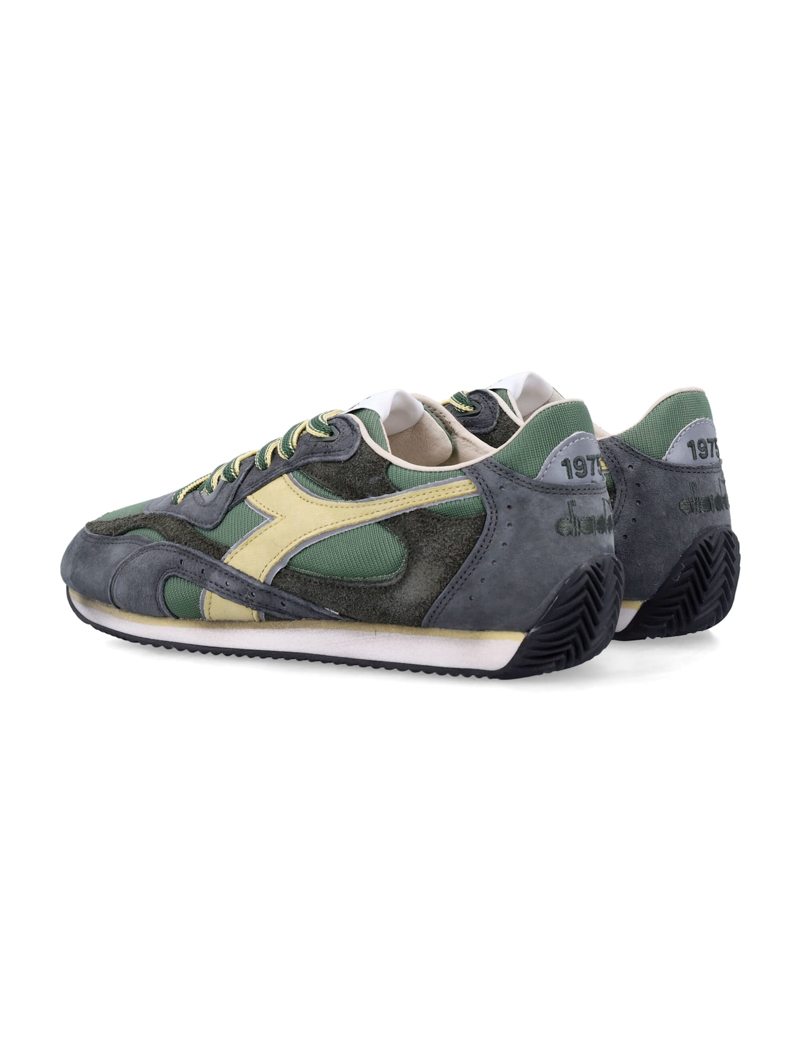 Diadora Heritage Equipe Revenge Used Sneakers In Suede With Vintage Effect In Green