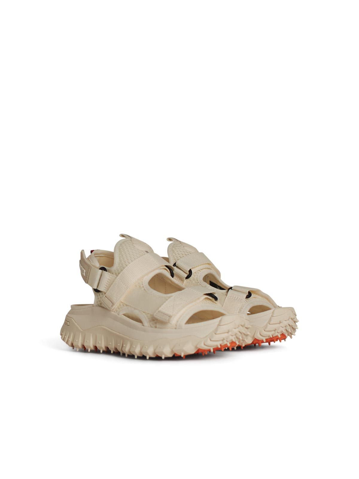Moncler Trailgrip Ivory Mesh Sandals In White