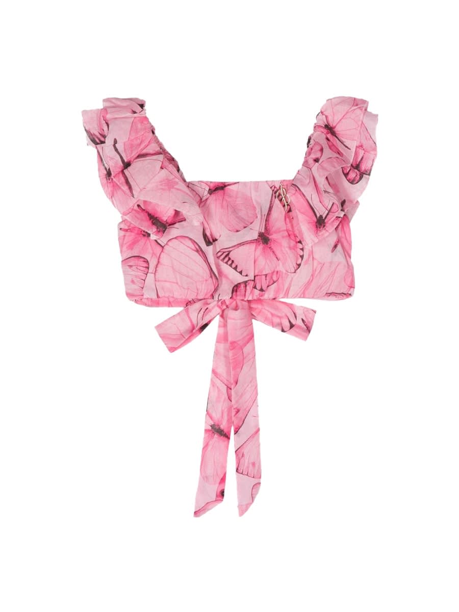 Miss Blumarine Top Butterflies In Pink